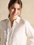 Thumbnail 5 of Joules Women's Selene Linen Ruffle Shirt - White
