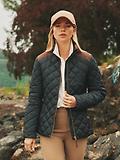 Thumbnail 8 of Joules Women's Braemar Luxe Showerproof Diamond Quilted Coat - Khaki Green