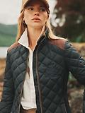 Thumbnail 7 of Joules Women's Braemar Luxe Showerproof Diamond Quilted Coat - Khaki Green