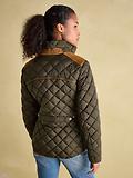 Thumbnail 3 of Joules Women's Braemar Luxe Showerproof Diamond Quilted Coat - Khaki Green