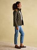 Thumbnail 5 of Joules Women's Braemar Luxe Showerproof Diamond Quilted Coat - Khaki Green