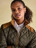 Thumbnail 6 of Joules Women's Braemar Luxe Showerproof Diamond Quilted Coat - Khaki Green