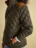 Thumbnail 4 of Joules Women's Braemar Luxe Showerproof Diamond Quilted Coat - Khaki Green