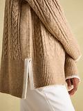 Thumbnail 5 of Joules Women's Betsy Button Shoulder Cable Jumper - Camel