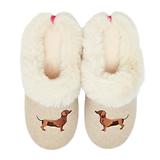 Thumbnail 1 of Joules Women's Slippet Luxe Embroidered Slippers - Natural Dachshund