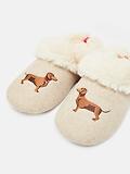Thumbnail 7 of Joules Women's Slippet Luxe Embroidered Slippers - Natural Dachshund