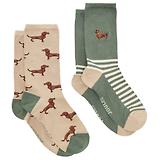 Thumbnail 1 of Joules Women's Everyday Socks 2 Pack UK 4-8 - Green/Ecru
