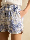 Thumbnail 3 of Joules Women's Linen Shorts - Blue Toile