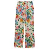 Thumbnail 1 of Joules Women's Relaxed Wide Leg Trousers with Linen - Multi Floral