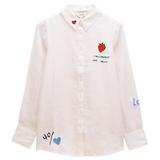 Thumbnail 1 of Joules Women's Set Match Tennis Theme 100% Linen Shirt - Chalk