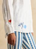 Thumbnail 5 of Joules Women's Set Match Tennis Theme 100% Linen Shirt - Chalk