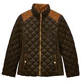 Thumbnail 1 of Joules Women's Braemar Luxe Showerproof Diamond Quilted Coat - Khaki Green