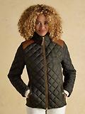 Thumbnail 2 of Joules Women's Braemar Luxe Showerproof Diamond Quilted Coat - Khaki Green