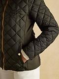 Thumbnail 5 of Joules Women's Braemar Luxe Showerproof Diamond Quilted Coat - Khaki Green