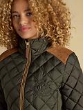Thumbnail 6 of Joules Women's Braemar Luxe Showerproof Diamond Quilted Coat - Khaki Green