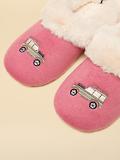 Thumbnail 5 of Joules Women's Slippet Luxe Embroidered Slippers - Pink/Cream 4x4