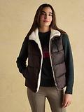 Thumbnail 6 of Joules Women's Reversible Faux Fur Padded Gilet - Brown/Cream