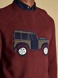 Thumbnail 5 of Joules Men's 4x4 Intarsia Crew Neck Jumper - Burgundy Red