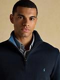 Thumbnail 4 of Joules Men's Alistair French Ribbed Knit Quarter Zip Sweatshirt - Navy