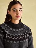 Thumbnail 6 of Joules Women's Victoria Fair Isle Jumper - Charcoal Grey