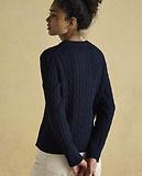 Thumbnail 6 of Joules Women's Cotton Classic Cable Crew Neck Jumper - Navy