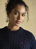 Thumbnail 4 of Joules Women's Cotton Classic Cable Crew Neck Jumper - Navy