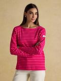 Thumbnail 2 of Joules Women's Harbour Boat Neck Long Sleeve Breton Stripe Top - Red/Pink