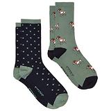 Thumbnail 1 of Joules Women's Everyday Socks 2 Pack UK 4-8 - Green/Blue