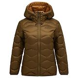 Thumbnail 1 of Peak Performance Women's Helium Down Hooded Jacket - Meadow Moss/Sierra Sand