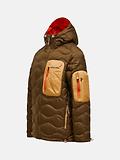 Thumbnail 8 of Peak Performance Men's Helium Utility Down Hooded Jacket - Meadow Moss / Sierra Sand