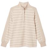 Thumbnail 1 of Joules Women's Southwold Button Down Striped Sweatshirt - Oatmarl