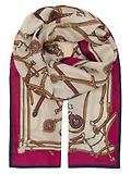 Thumbnail 1 of Joules Women's Windsor Long Silk Scarf - Berry/Ecru