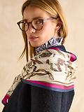 Thumbnail 5 of Joules Women's Windsor Long Silk Scarf - Berry/Ecru