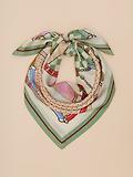 Thumbnail 2 of Joules Women's Bloomfield Silk Scarf - Green/Ecru
