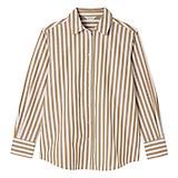 Thumbnail 1 of Joules Women's Amilla Longline Relaxed Fit Shirt - Tan/White