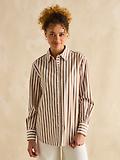 Thumbnail 2 of Joules Women's Amilla Longline Relaxed Fit Shirt - Tan/White