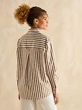 Thumbnail 3 of Joules Women's Amilla Longline Relaxed Fit Shirt - Tan/White