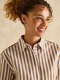 Thumbnail 6 of Joules Women's Amilla Longline Relaxed Fit Shirt - Tan/White