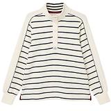 Thumbnail 1 of Joules Women's Southwold Button Down Striped Sweatshirt - Navy