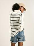 Thumbnail 4 of Joules Women's Southwold Button Down Striped Sweatshirt - Navy