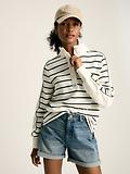 Thumbnail 3 of Joules Women's Southwold Button Down Striped Sweatshirt - Navy