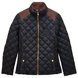 Thumbnail 1 of Joules Women's Braemar Luxe Showerproof Diamond Quilted Coat - Navy Blue