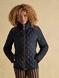 Thumbnail 2 of Joules Women's Braemar Luxe Showerproof Diamond Quilted Coat - Navy Blue