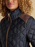 Thumbnail 5 of Joules Women's Braemar Luxe Showerproof Diamond Quilted Coat - Navy Blue