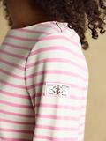 Thumbnail 5 of Joules Women's Harbour Boat Neck 100% Cotton Long Sleeve Breton Top - Cream/Pink