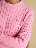Thumbnail 7 of Joules Women's Classic Cable Cotton Crew Neck Jumper - Pink