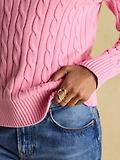 Thumbnail 9 of Joules Women's Classic Cable Cotton Crew Neck Jumper - Pink