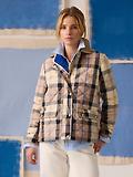 Thumbnail 1 of Joules Women's Harrogate Showerproof Diamond Quilted Barn Jacket - Beige Check