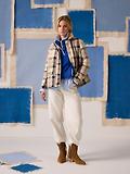 Thumbnail 3 of Joules Women's Harrogate Showerproof Diamond Quilted Barn Jacket - Beige Check