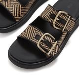 Thumbnail 3 of FitFlop Women's GEN-FF Buckle Graphic Weave Two-Bar Slides - Black